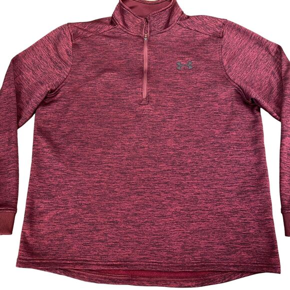 Under armour Sweatshirt Men's Medium Burgundy Loose Fit Coldgear Activewear - Picture 7 of 11